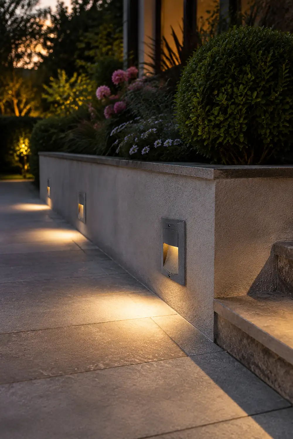 Rectangle Waterproof LED Black Modern Outdoor Step Lights Recessed Stair Sconces - Lumpaz