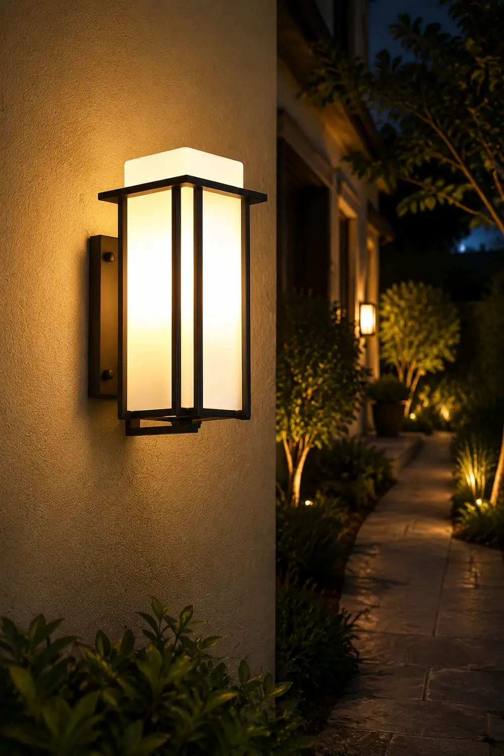 Square Waterproof LED Black Retro Outdoor Wall Lamp Exterior Lights - Lumpaz
