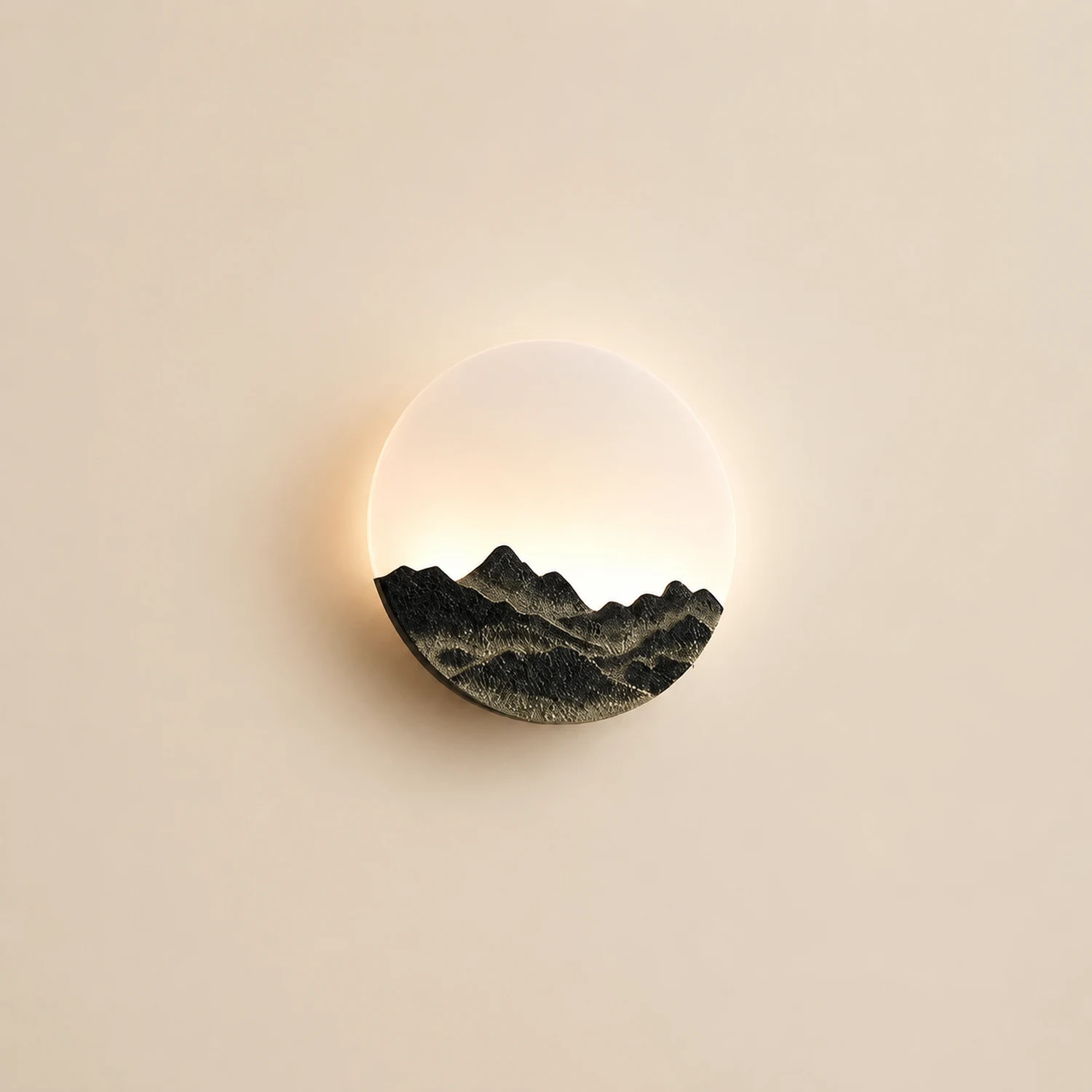 Round Creative Mountain Scenery LED Waterproof Modern Outdoor Wall Lamp - Lumpaz