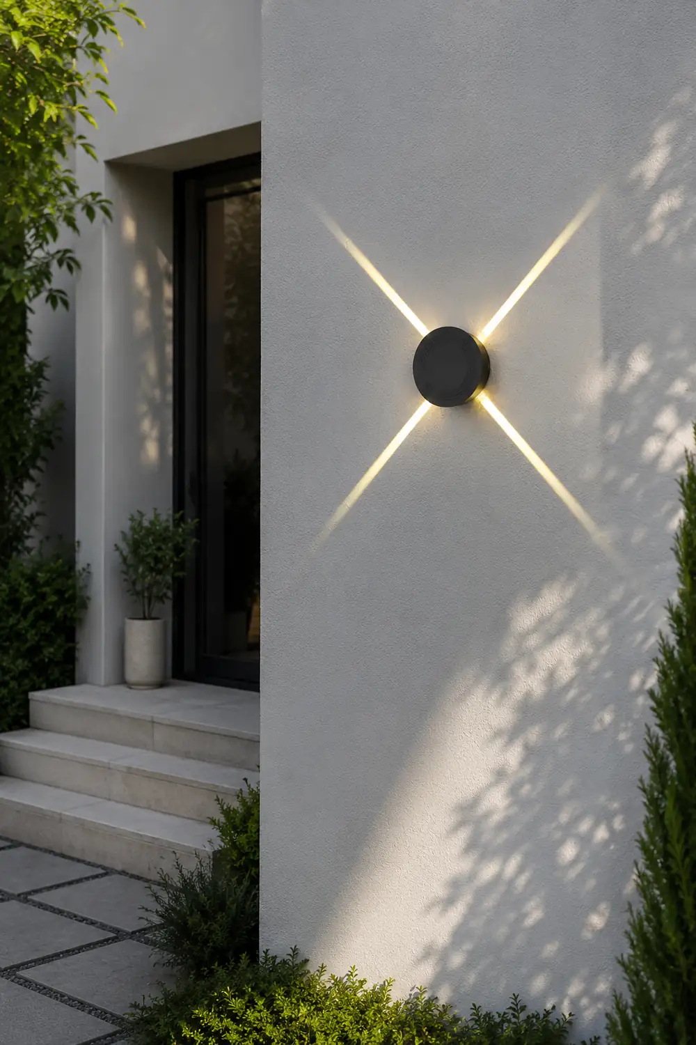 Round Square LED 12W Cross Star Lights Waterproof Modern Wall Lamp - Lumpaz