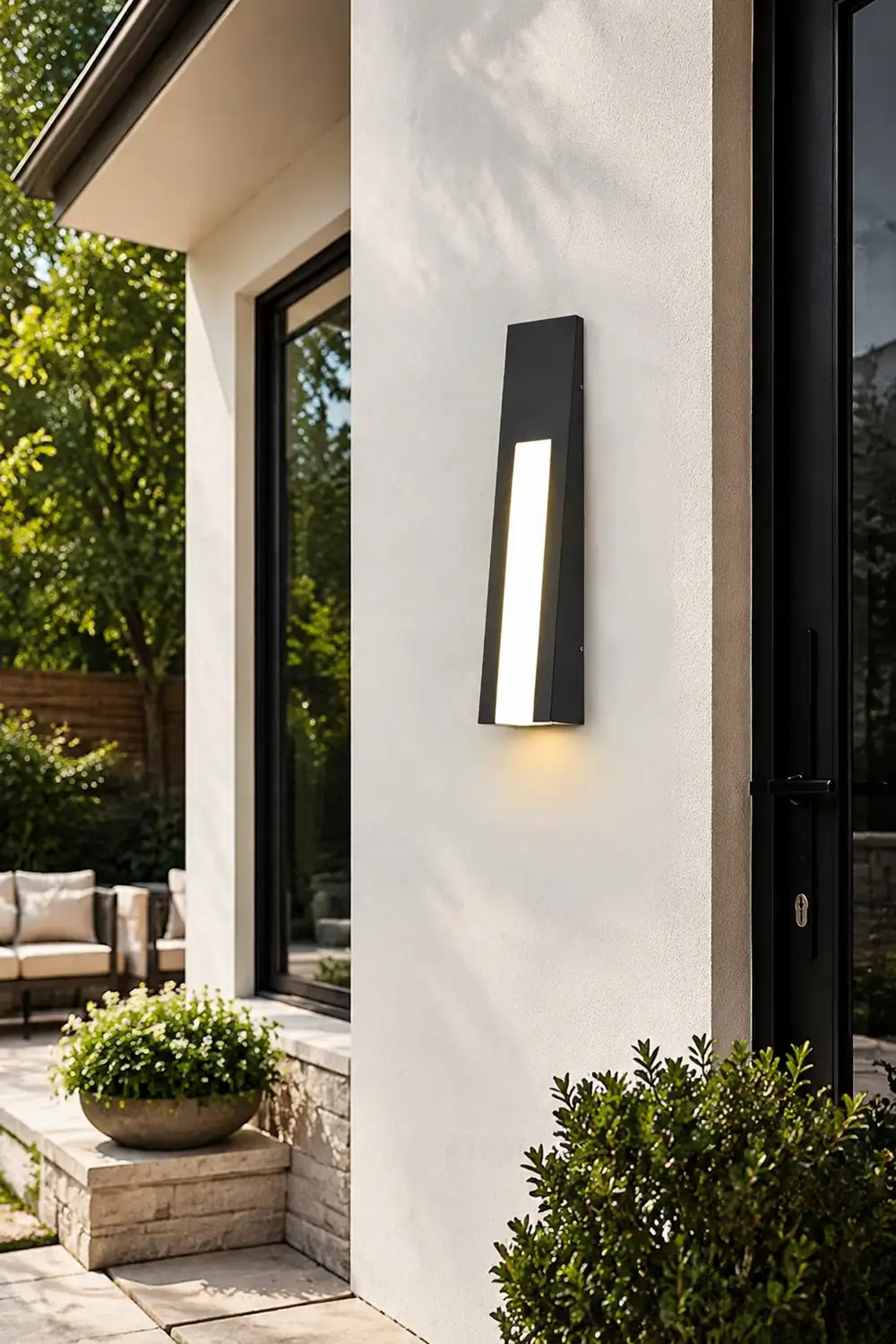 Minimalist LED Waterproof Black Modern Outdoor Wall Lamp Exterior Lights - Lumpaz