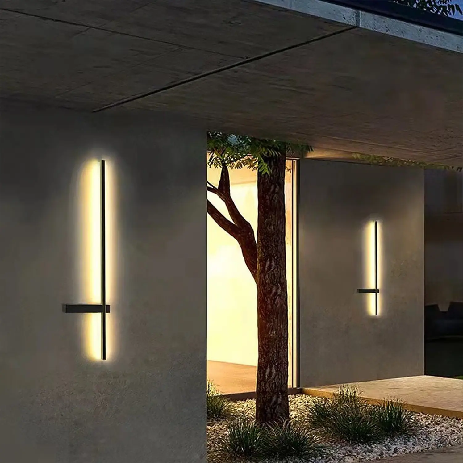 Interlaced Line Strips Waterproof Led Black Modern Outdoor Wall Lights - Lumpaz