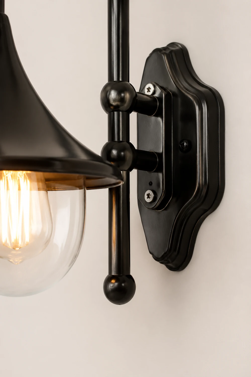 Creative Trumpet Shaped Waterproof LED Black Vintage Outdoor Wall Lamp - Lumpaz