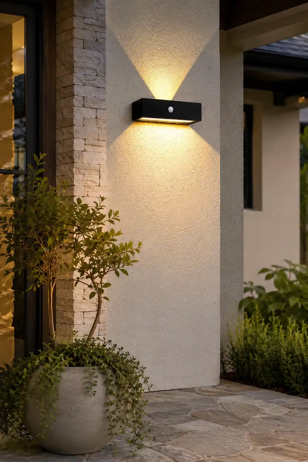 Waterproof LED Up and Down Lights Motion Sensor Modern Solar Wall Lamp - Lumpaz