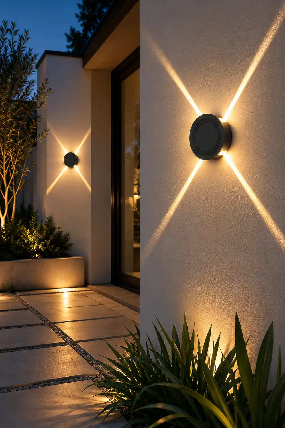 Round Square LED 12W Cross Star Lights Waterproof Modern Wall Lamp - Lumpaz