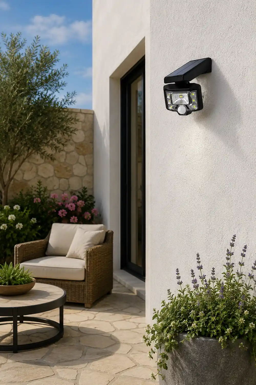 Adjustable Solar Outdoor Wall Lamp LED Spotlight Motion Sensor Wall Lights - Lumpaz