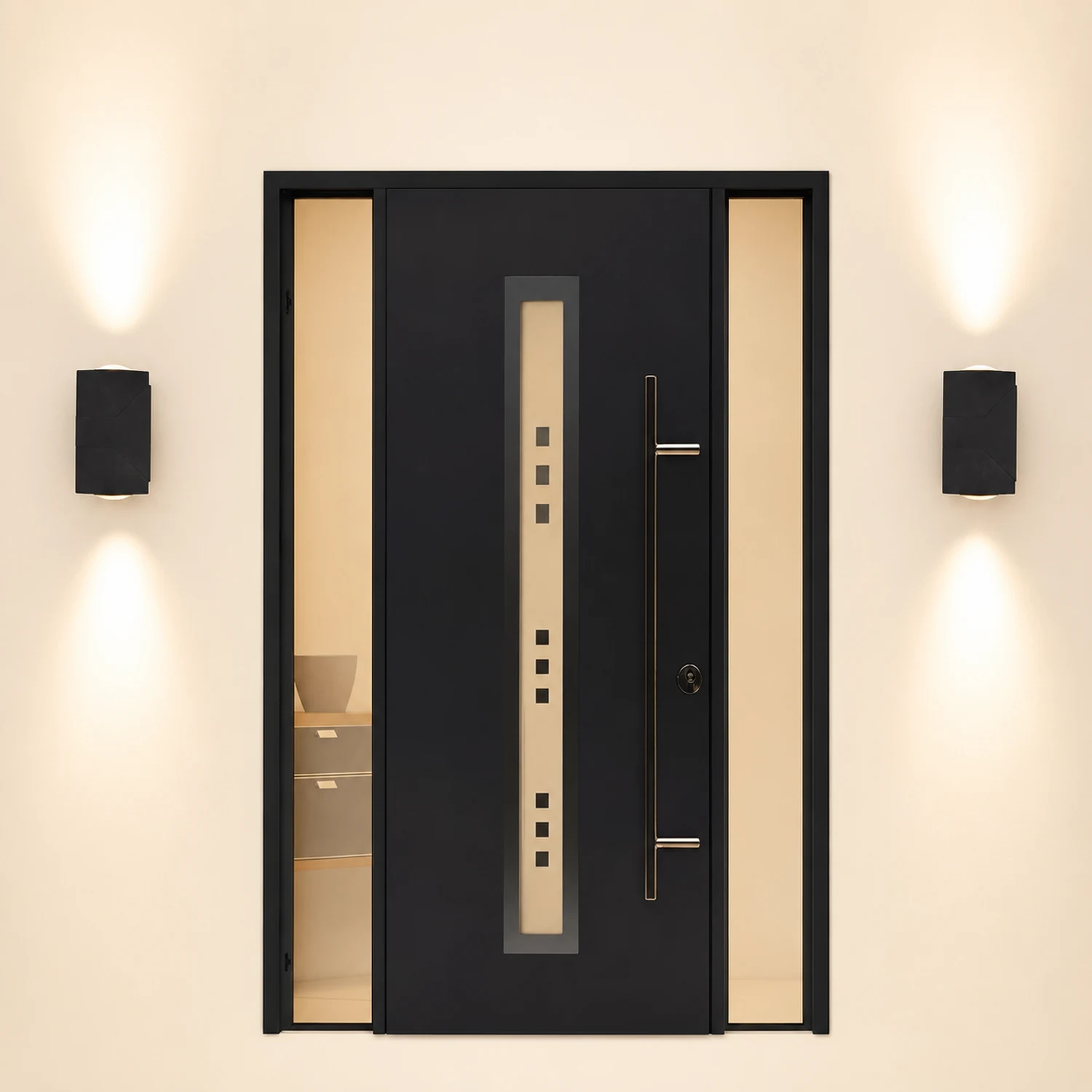 Adjustable Up and Down Light Motion Sensor Waterproof Black Wall Lamp - Lumpaz