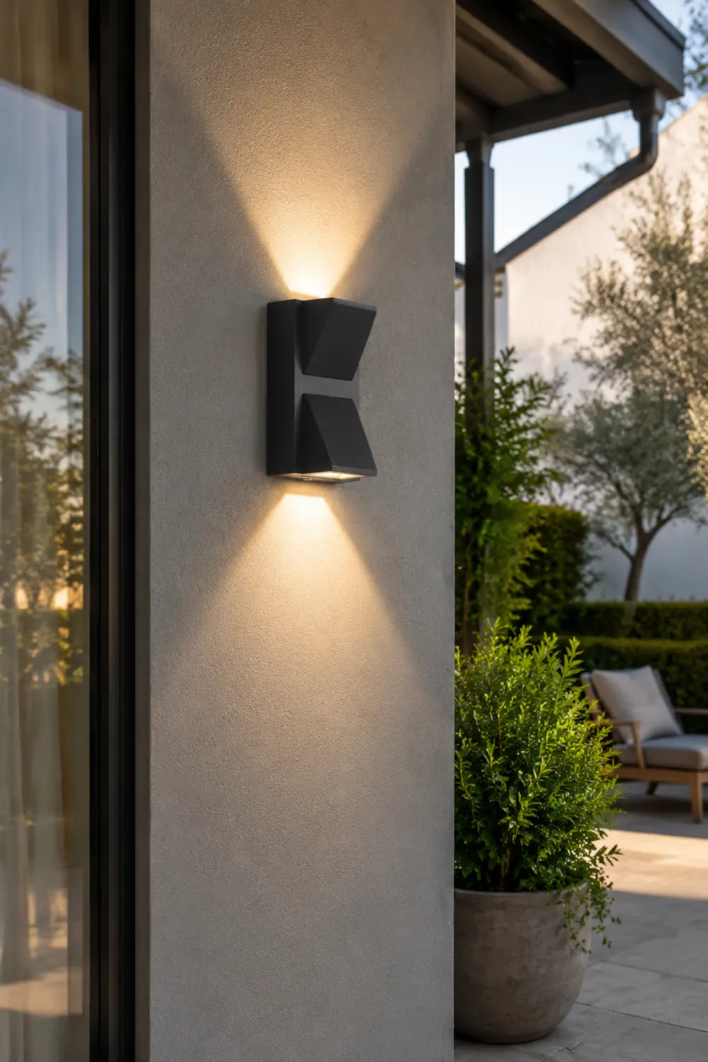 Waterproof LED Up And Down Lighting Black Modern Outdoor Wall Lights - Lumpaz