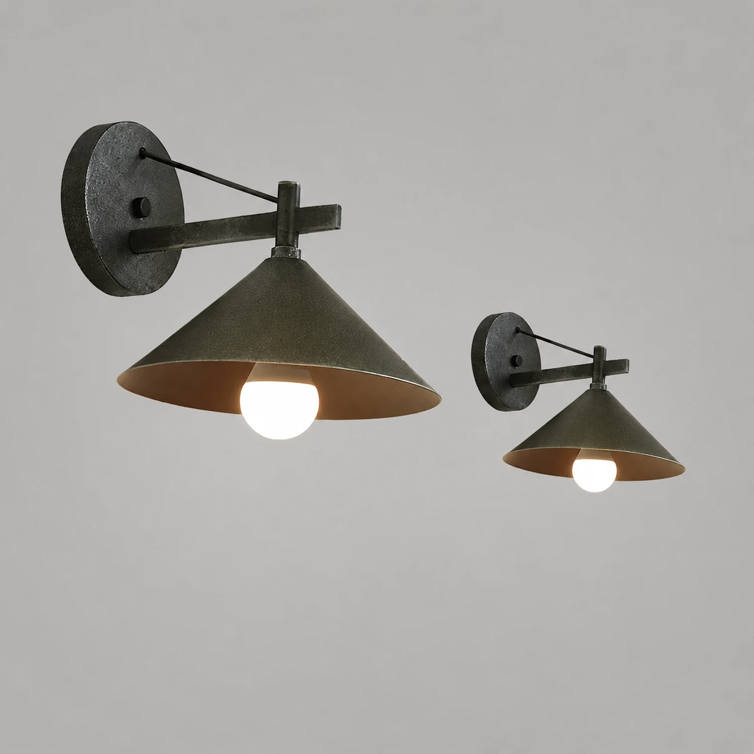 Conical Simple Waterproof Retro American-style Outdoor Wall Sconce Lighting - Lumpaz