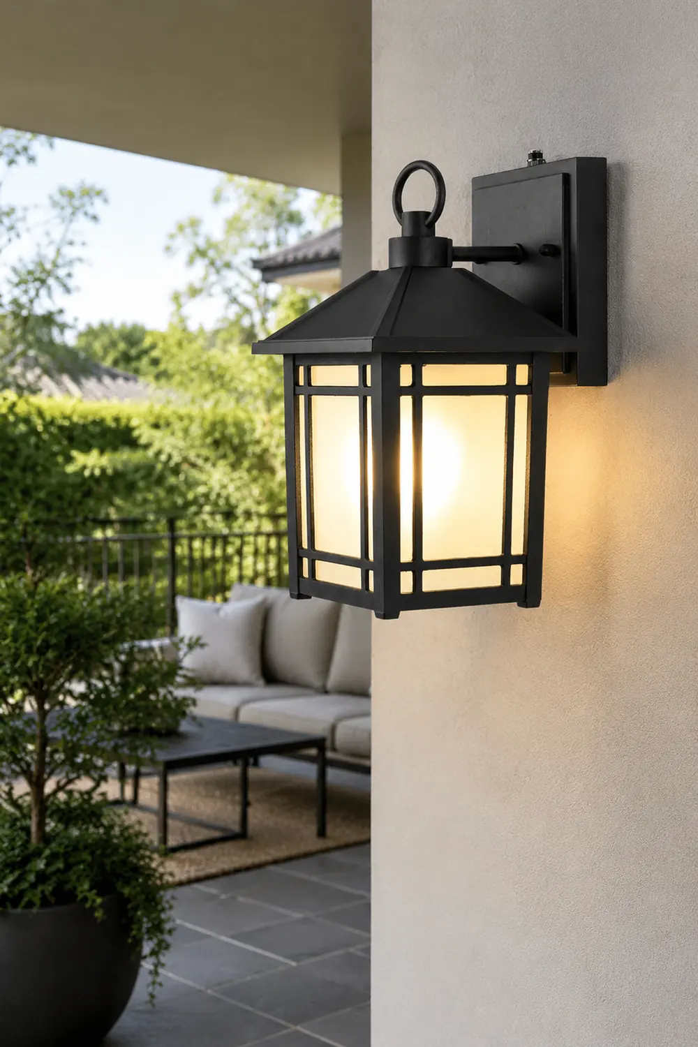 LED Outdoor Induction Exterior Wall Light Waterproof Wall Light with Light Sensing - Lumpaz