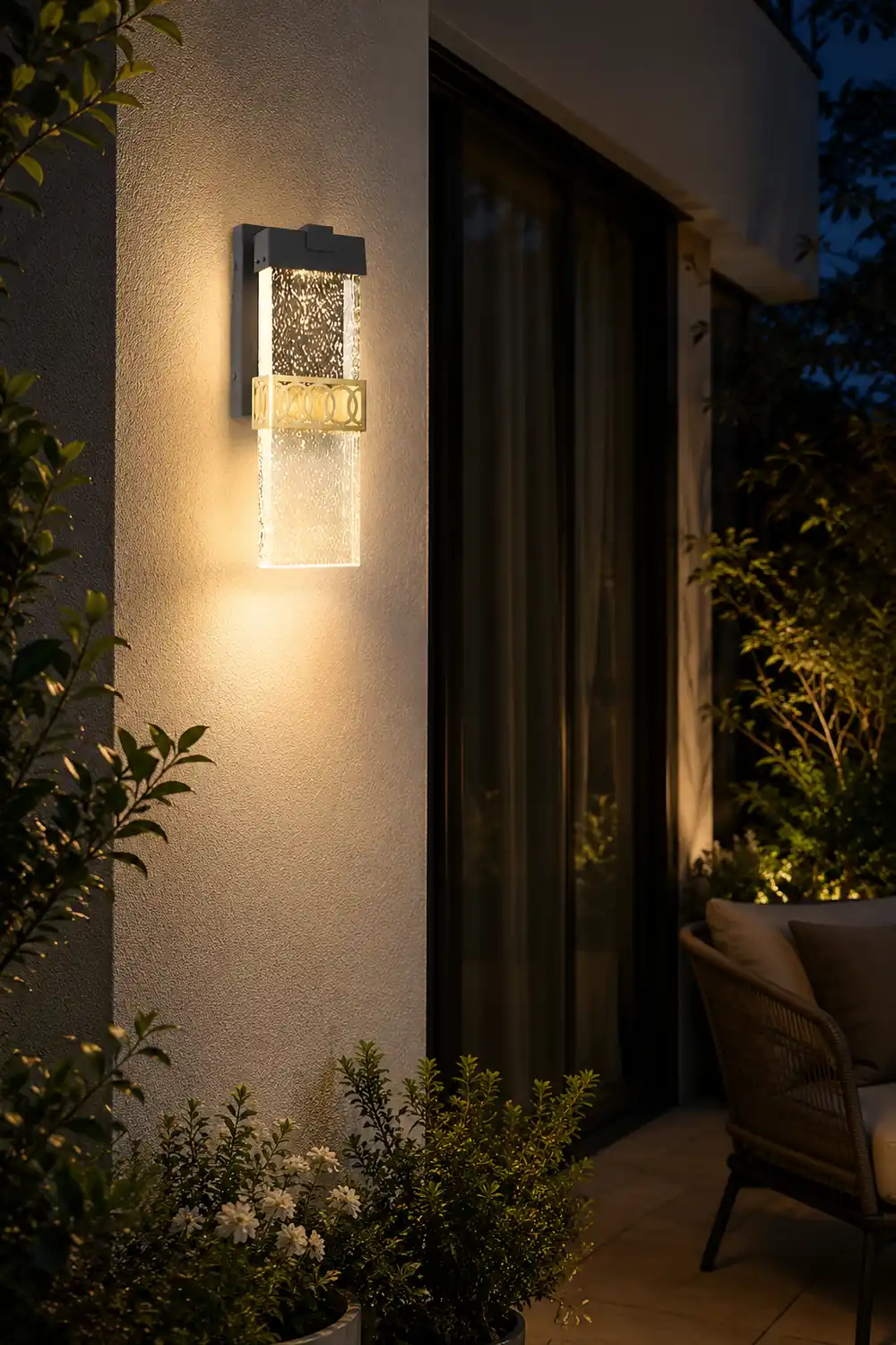 Bubbles Crystal LED Waterproof Black Simple Modern Outdoor Wall Lights - Lumpaz