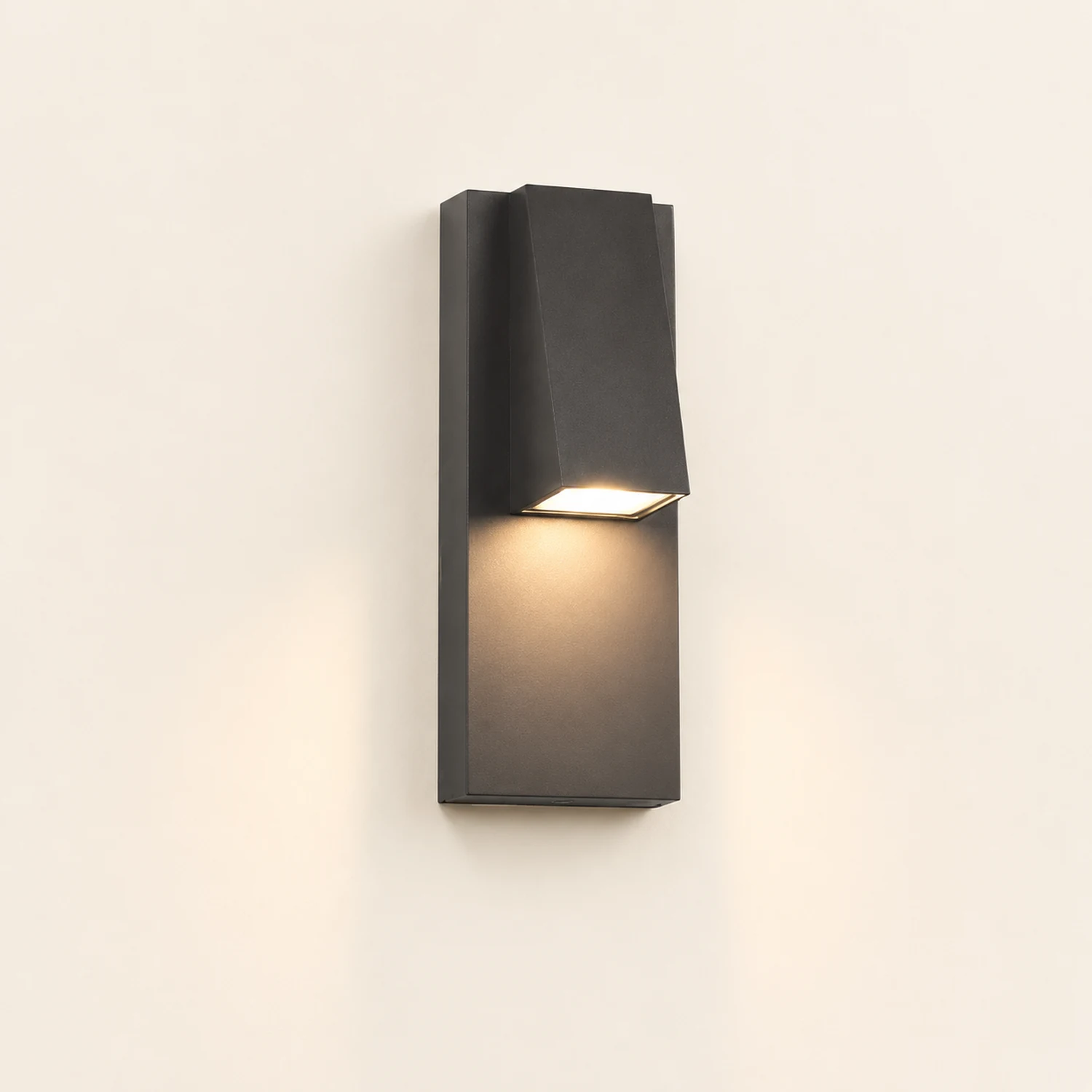 Rectangle Waterproof LED Black Modern Outdoor Wall Lamp Wall Light Fixture - Lumpaz