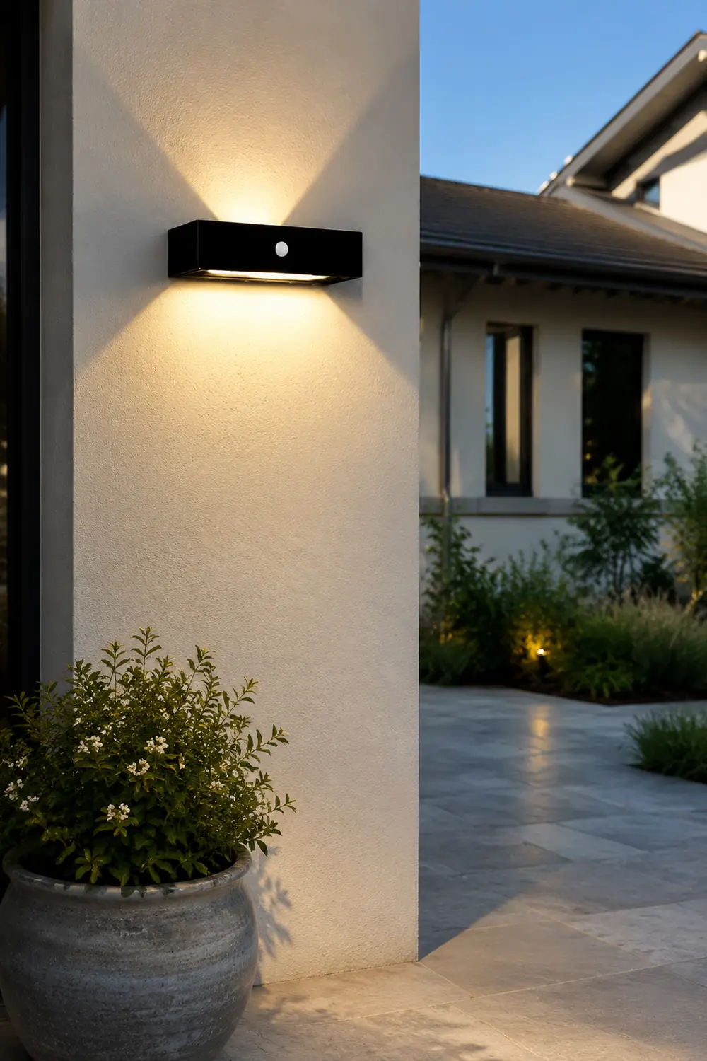 Waterproof LED Up and Down Lights Motion Sensor Modern Solar Wall Lamp - Lumpaz