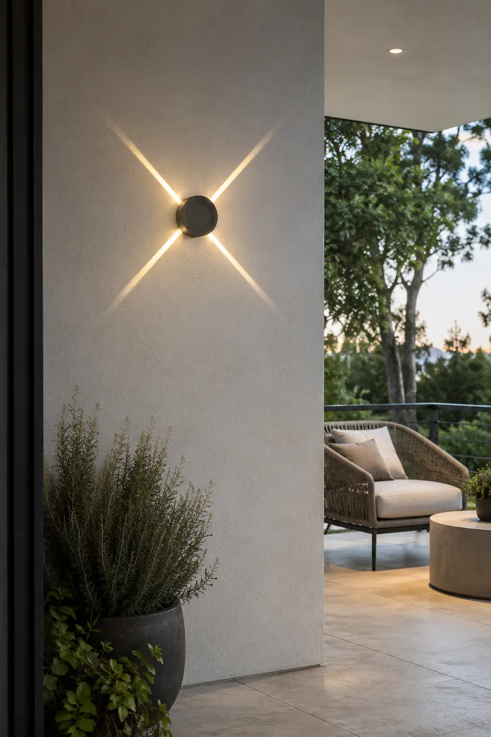 Round Square LED 12W Cross Star Lights Waterproof Modern Wall Lamp - Lumpaz