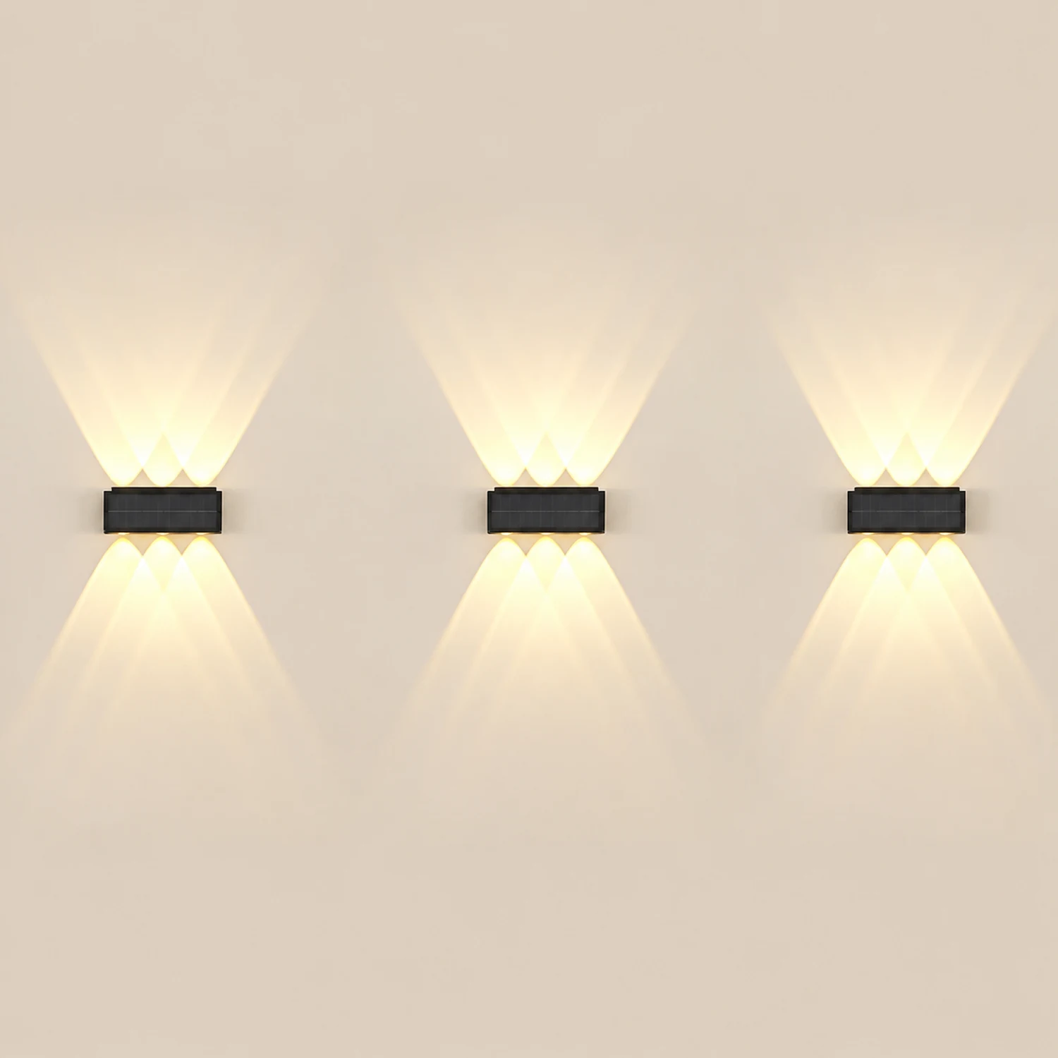 Rectangular Waterproof Up and Down Light LED Modern Solar Wall Lamp - Lumpaz