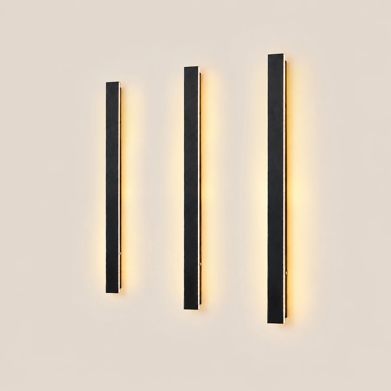 Outdoor Long Strip Waterproof Metal Black Modern Outdoor Wall Lights - Lumpaz