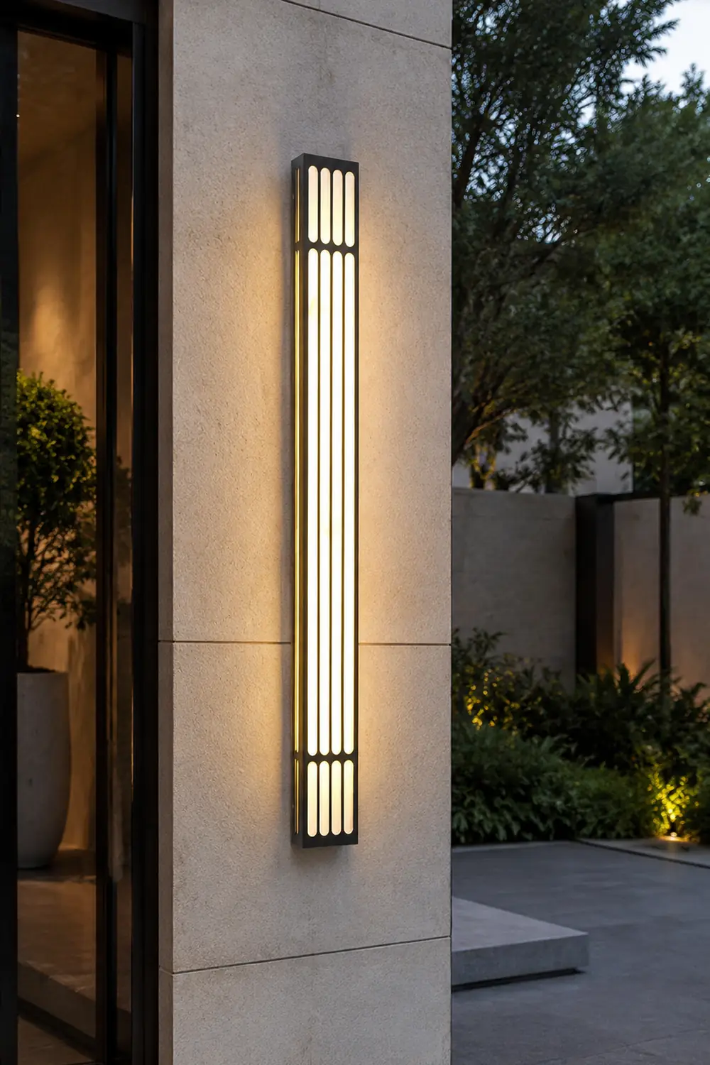 Long Strip Rectangular Waterproof LED Black Modern Outdoor Wall Lamp - Lumpaz