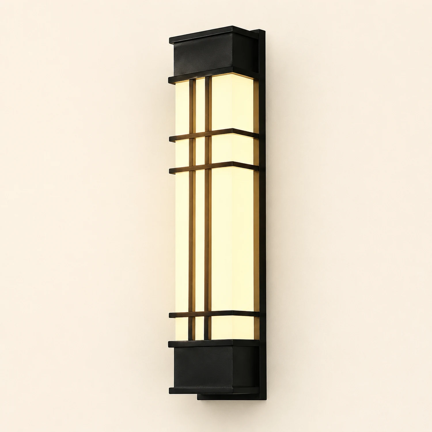 Retro Rectangular Waterproof LED Black Traditional Outdoor Wall Lamp - Lumpaz