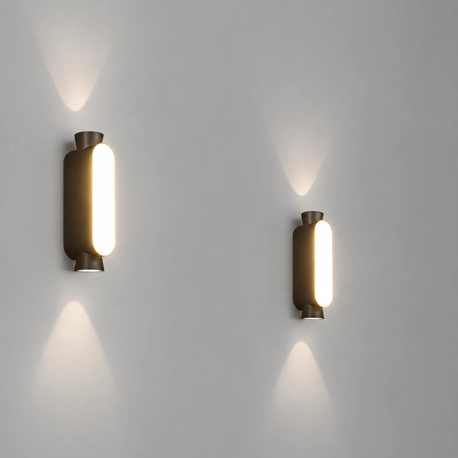 Waterproof LED Up and Down Lights Black Modern Outdoor Wall Sconce Lighting - Lumpaz