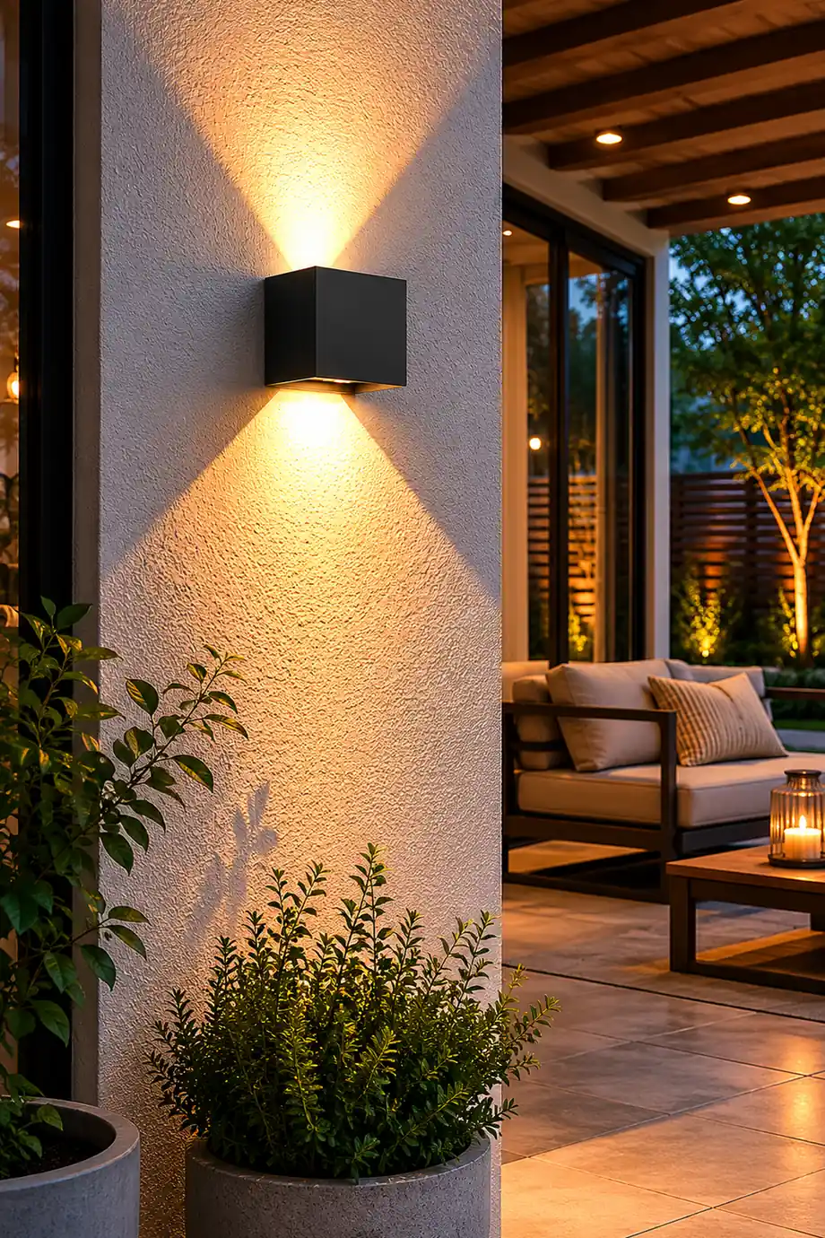 Square Waterproof Up Down Lighting Adjustable Modern Exterior Lights - Lumpaz