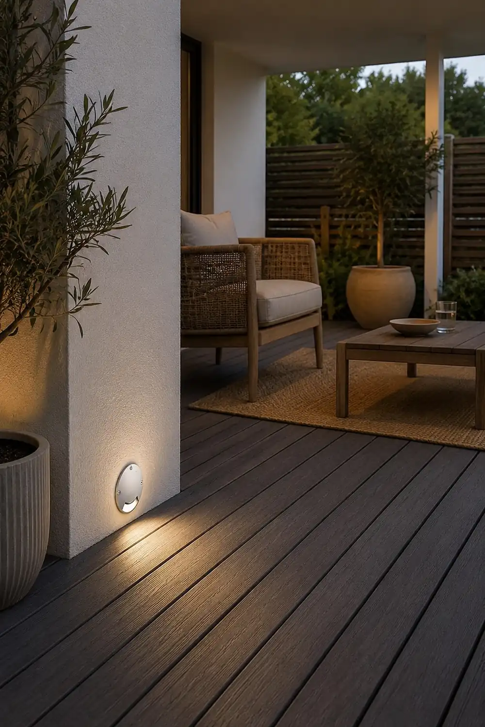 Round DC12V LED Waterproof Mdern Outdoor Step Lights Deck Stair Lights - Lumpaz