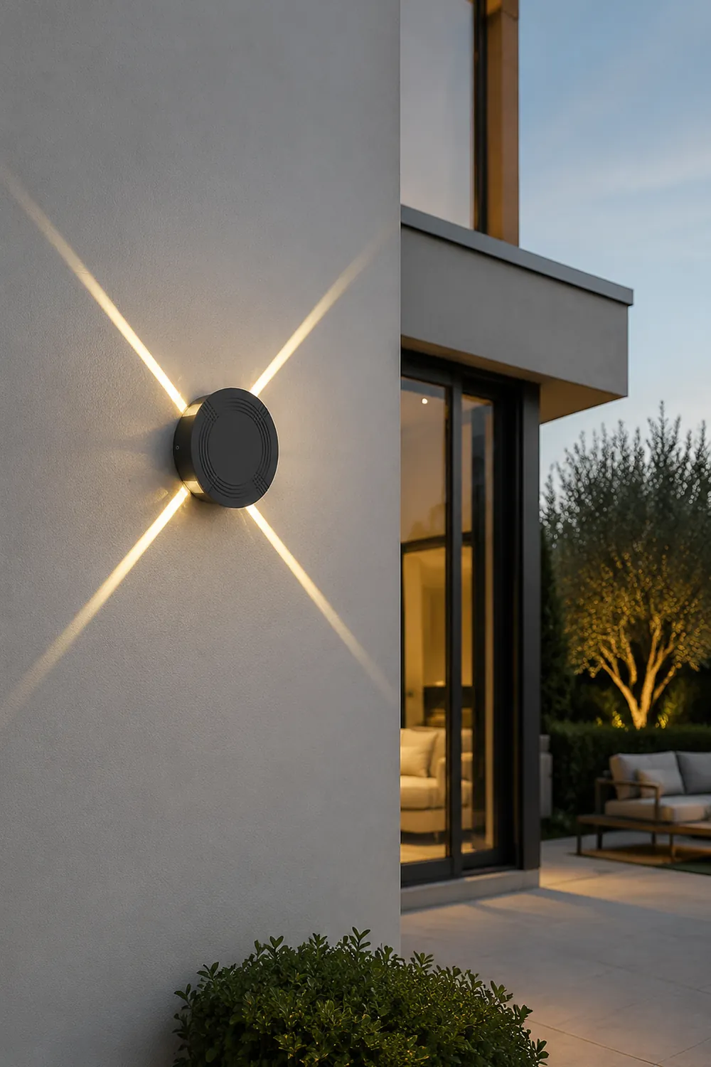Round Square LED 12W Cross Star Lights Waterproof Modern Wall Lamp - Lumpaz