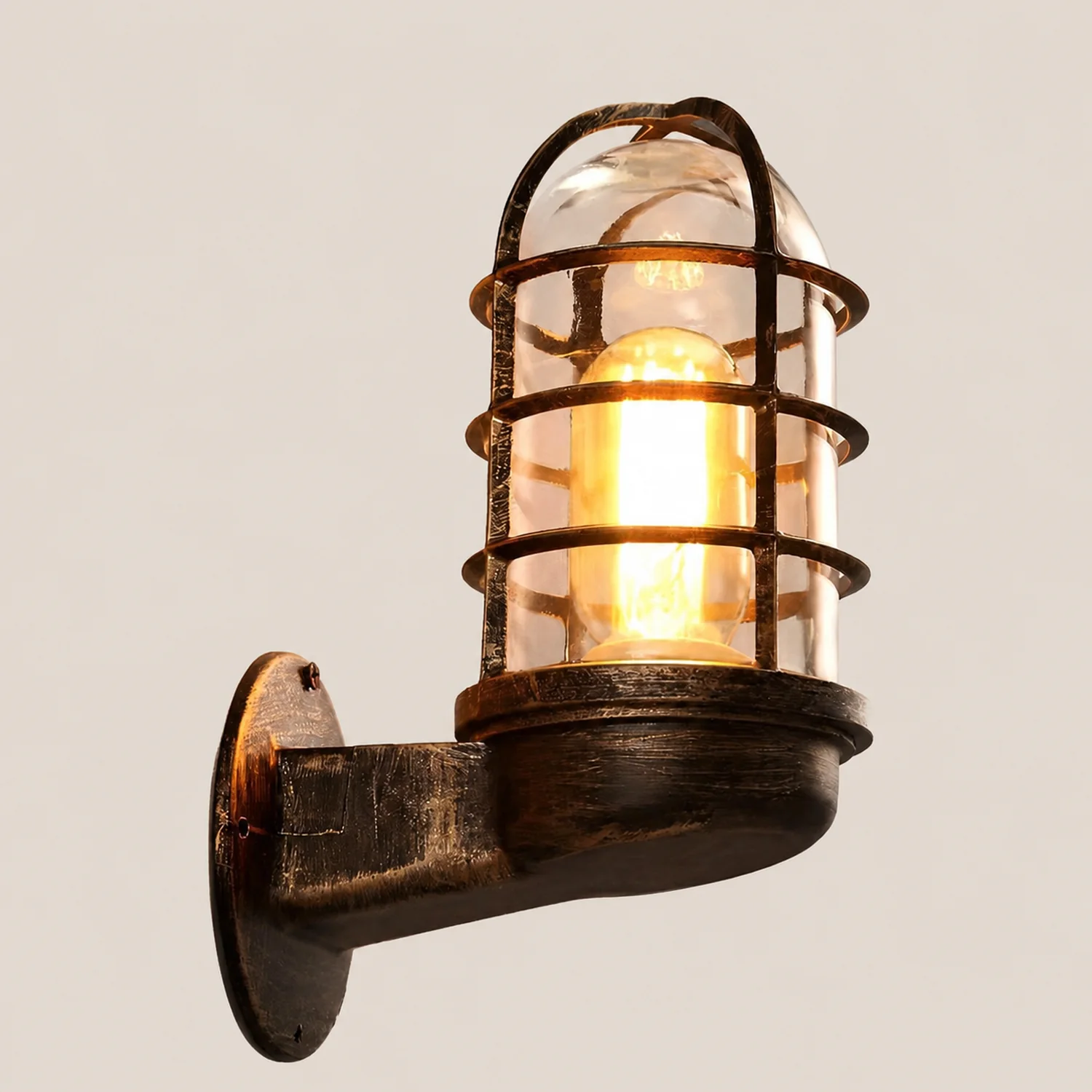 Retro Cage Shape LED 4w Waterproof American-style Outdoor Wall Lamp - Lumpaz