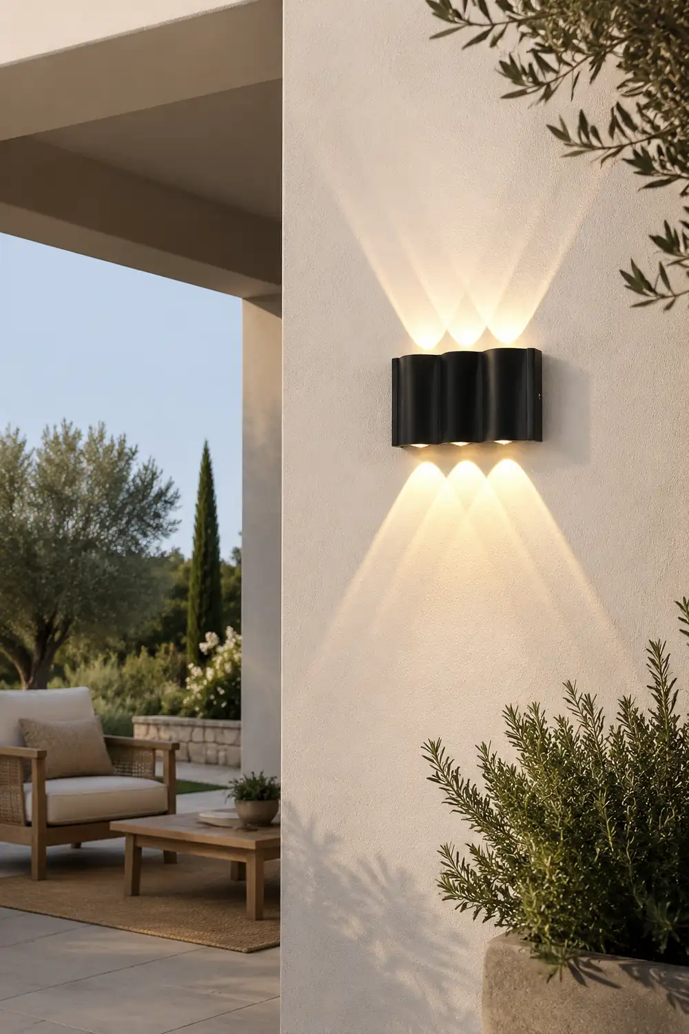 Creative Wave Arc Design Up and Down Lights LED Outdoor Wall Lights Wall Sconces Waterproof - Lumpaz