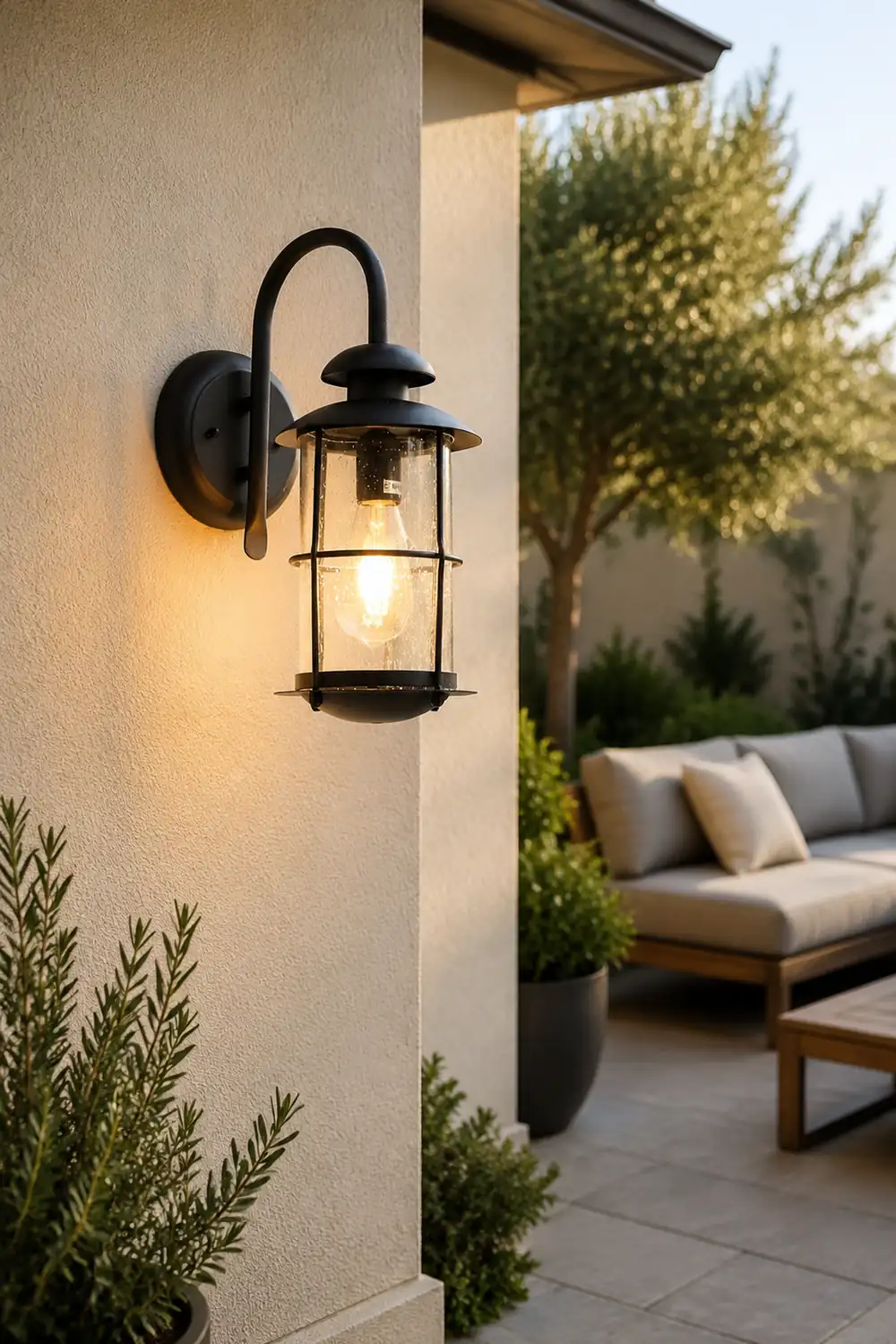 Creative Glass Waterproof LED Black Modern Plug in Wall Sconce Lighting - Lumpaz