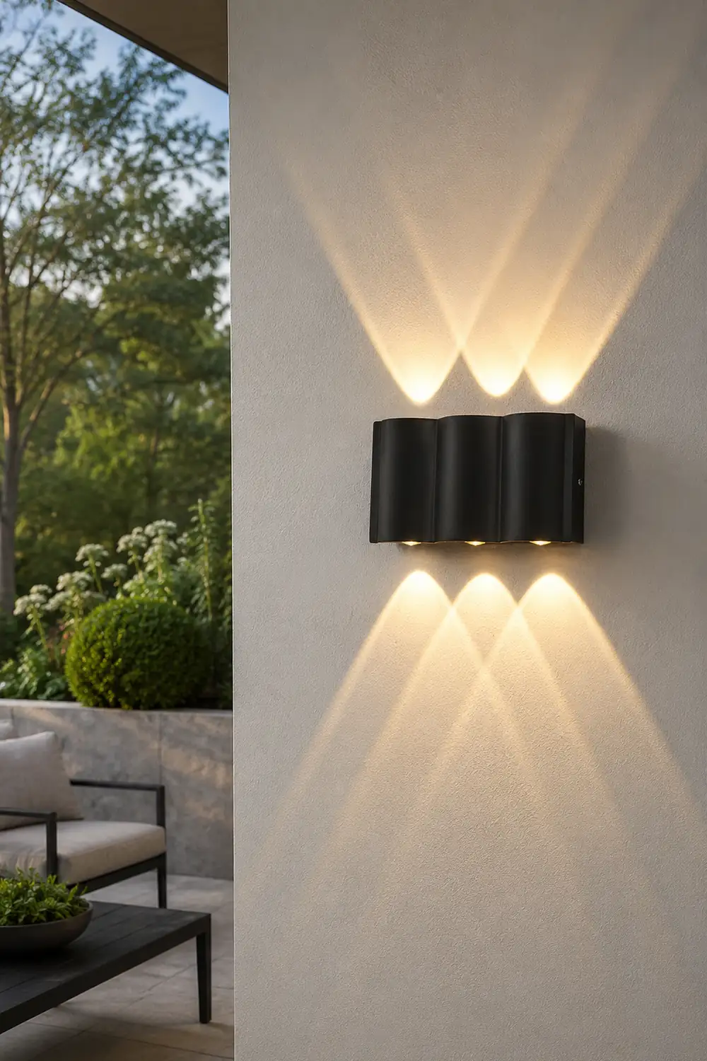 Creative Wave Arc Design Up and Down Lights LED Outdoor Wall Lights Wall Sconces Waterproof - Lumpaz
