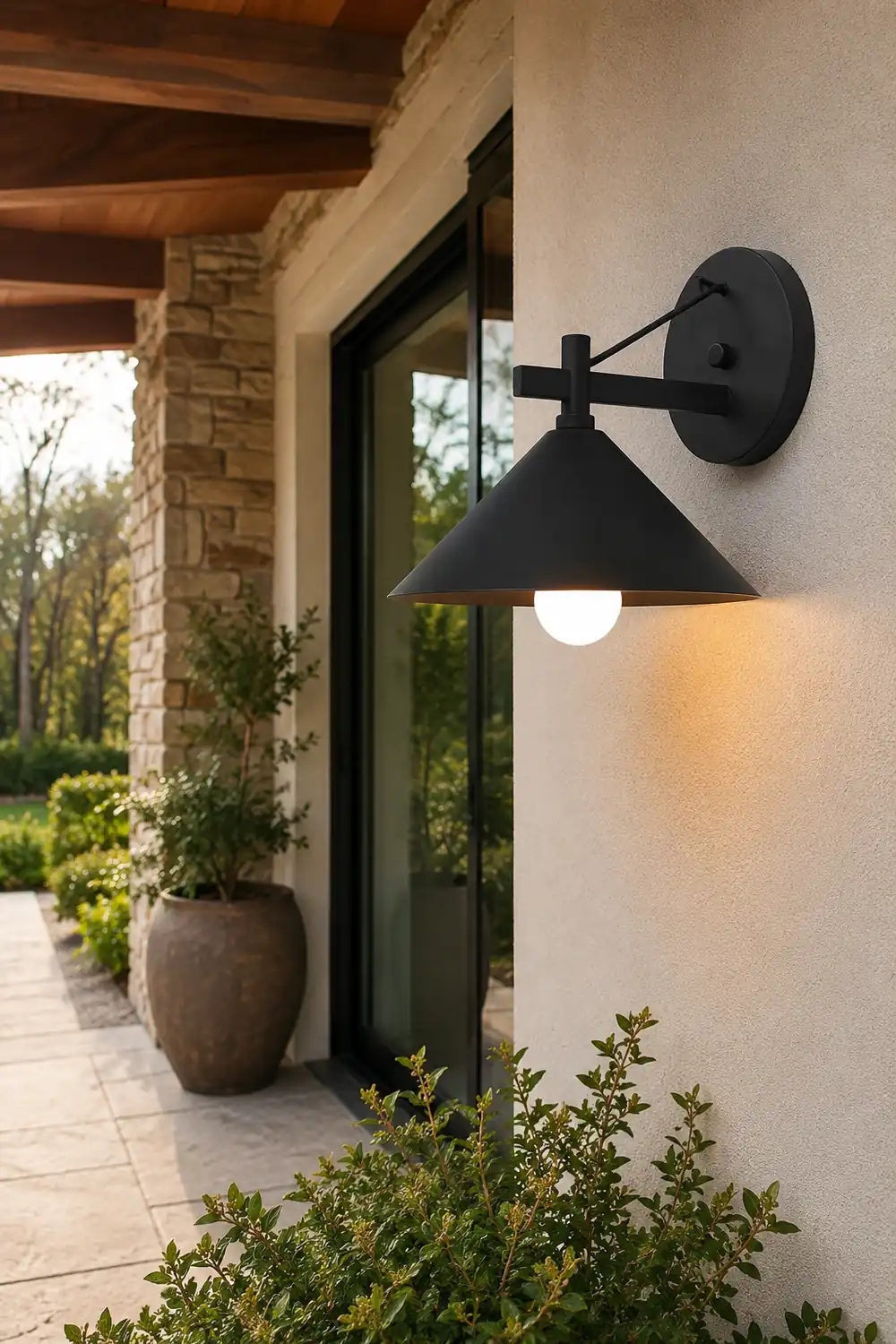 Conical Simple Waterproof Retro American-style Outdoor Wall Sconce Lighting - Lumpaz