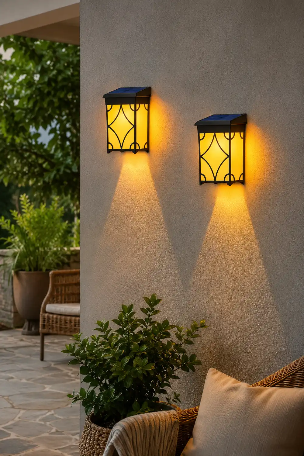 2Pcs Waterproof LED RGB Intelligent Motion Sensor Solar Wall Lights - Lumpaz
