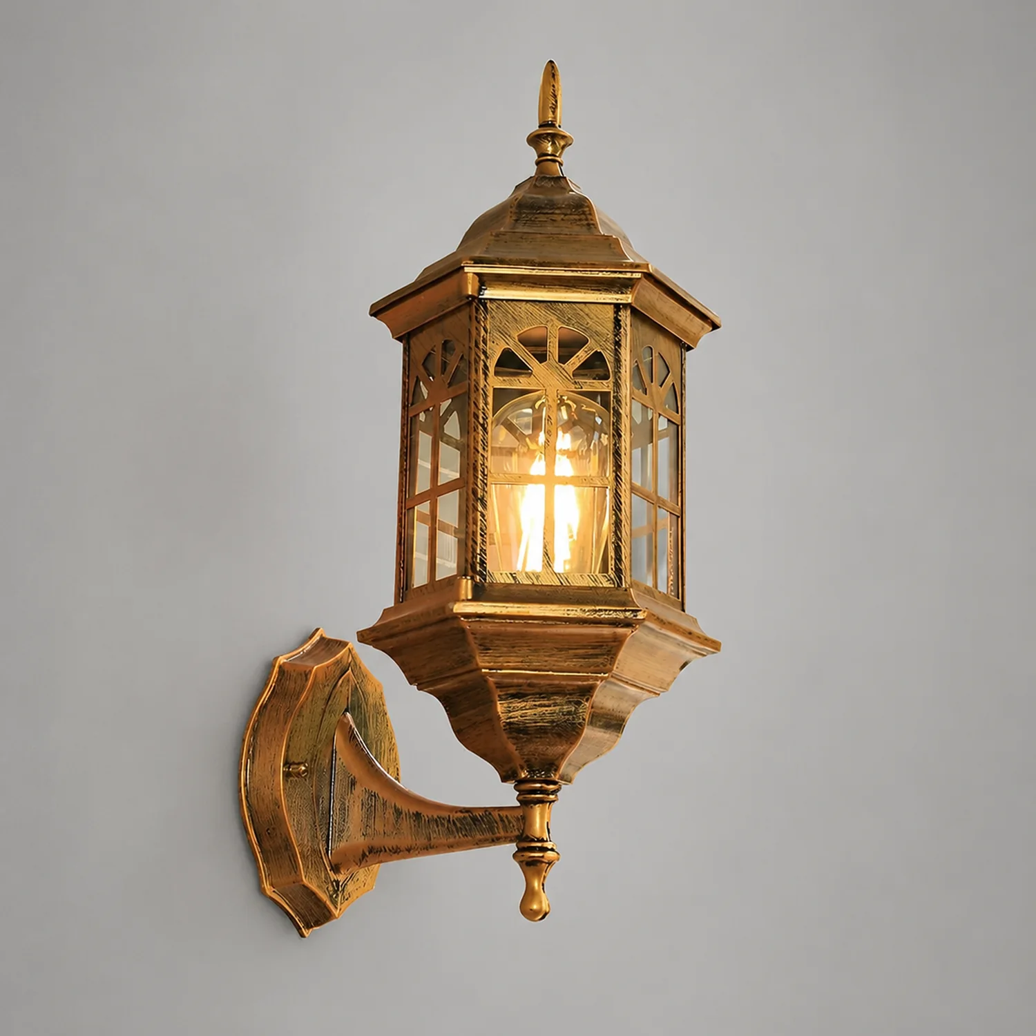 Waterproof LED Glass European-style Outdoor Wall Lamp Plug in Wall Sconce Lighting - Lumpaz