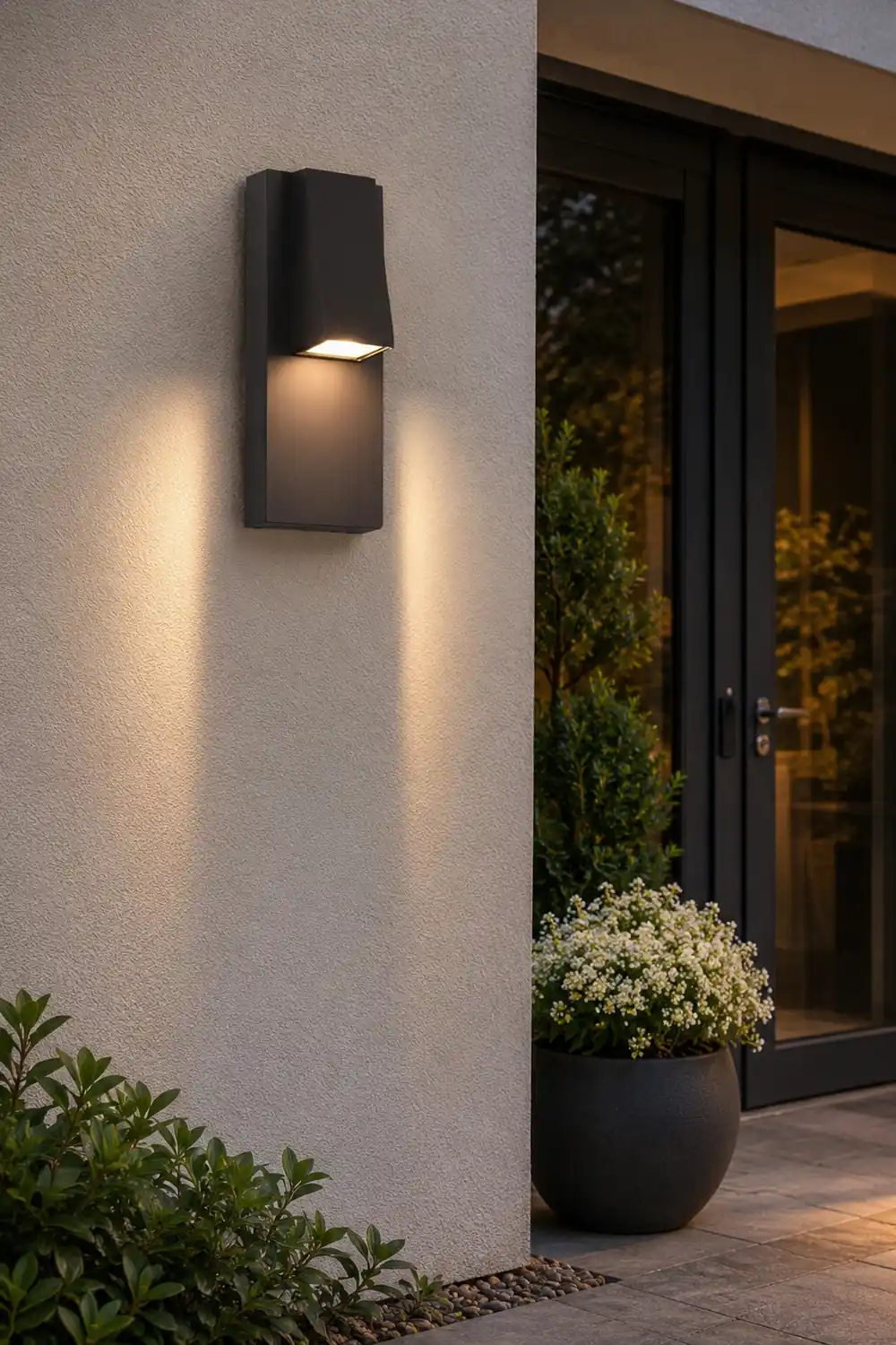 Rectangle Waterproof LED Black Modern Outdoor Wall Lamp Wall Light Fixture - Lumpaz