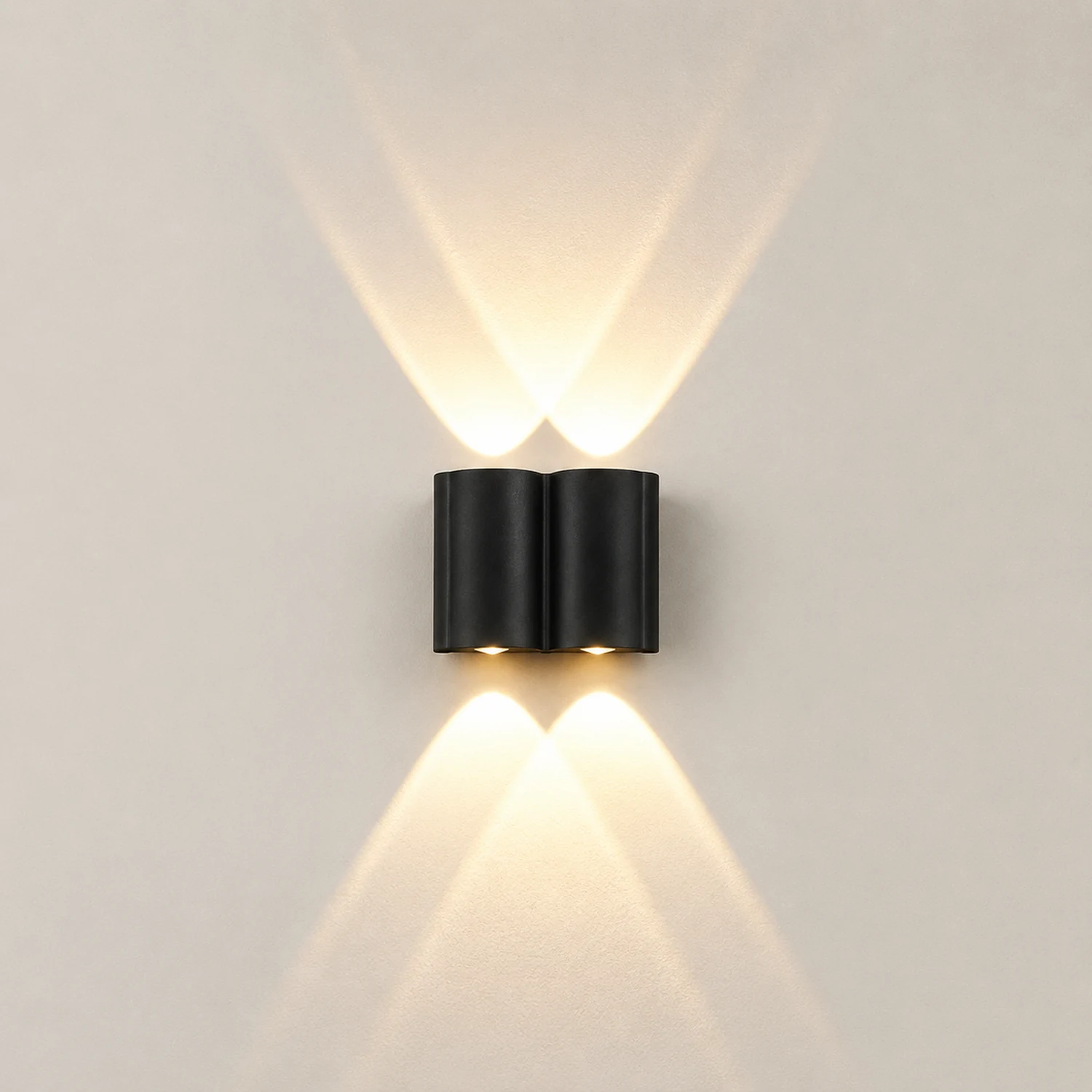 Creative Wave Arc Design Up and Down Lights LED Outdoor Wall Lights Wall Sconces Waterproof - Lumpaz