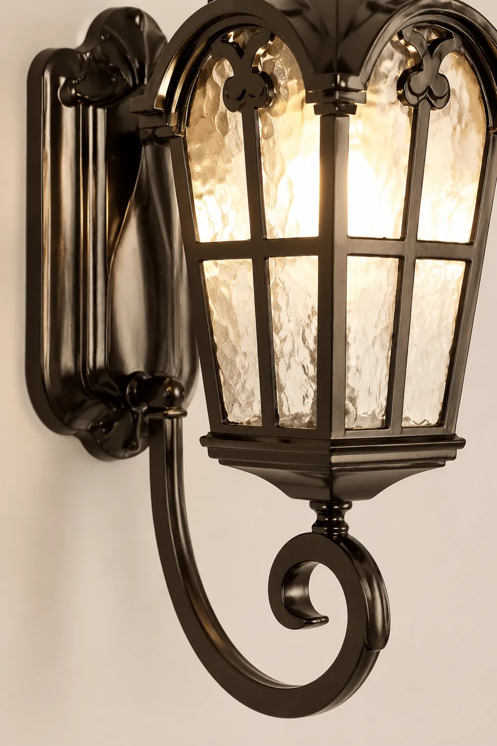 Vintage Glass Waterproof Black European-style Outdoor Wall Lamp Exterior Lights - Lumpaz