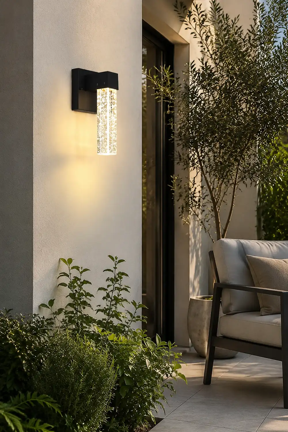 Waterproof LED 10W Crystal Black Modern Outdoor Wall Lamp Exterior Lights - Lumpaz