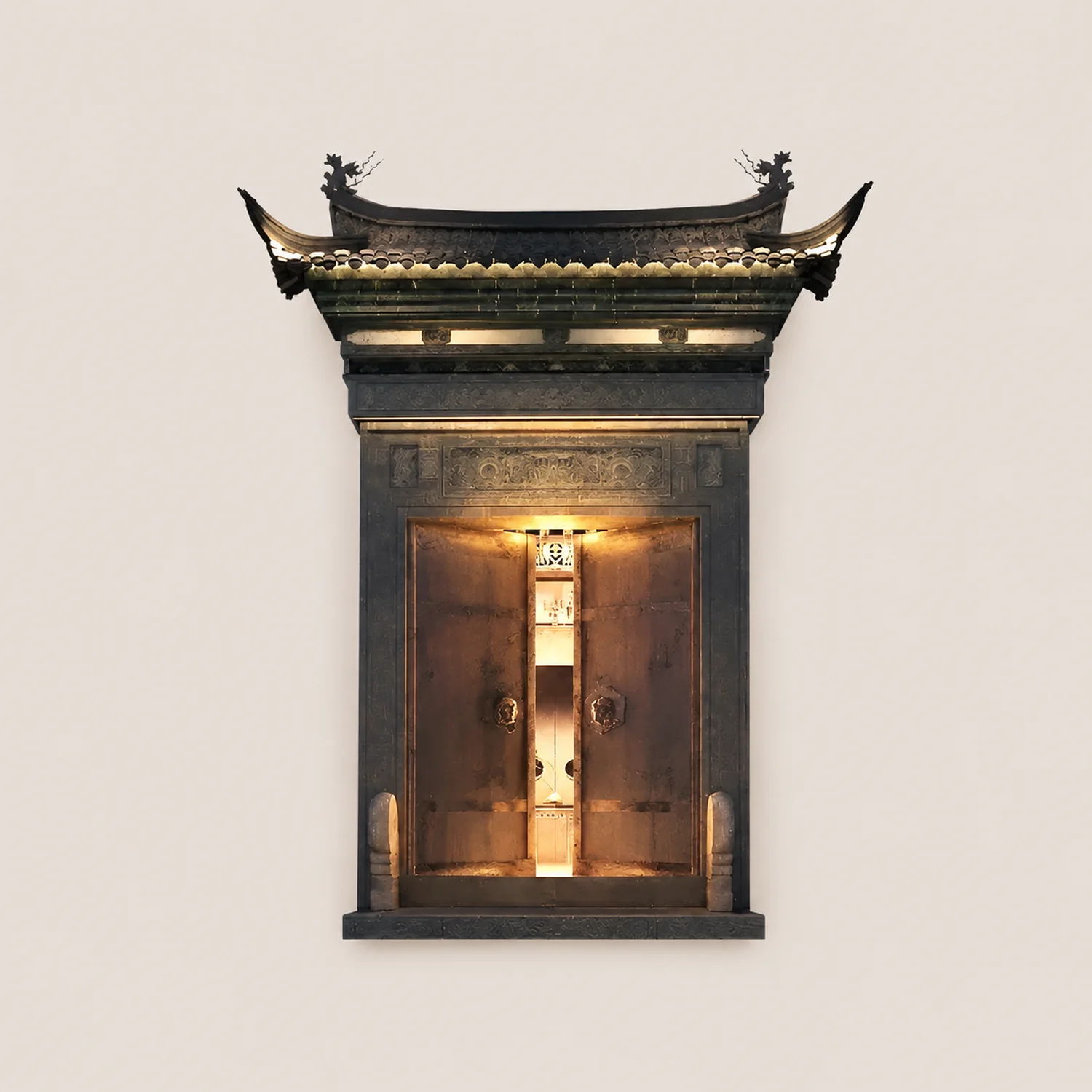 Rectangle LED Waterproof Motion Sensor Black Modern Wall Sconce Lighting - Lumpaz