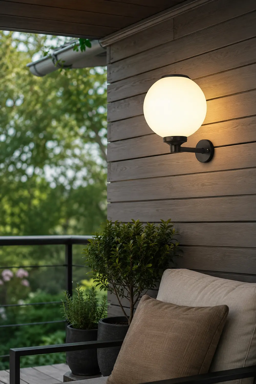 Round Three Step Dimming LED Modern Solar Wall Lights Outdoor Wall Lamp - Lumpaz
