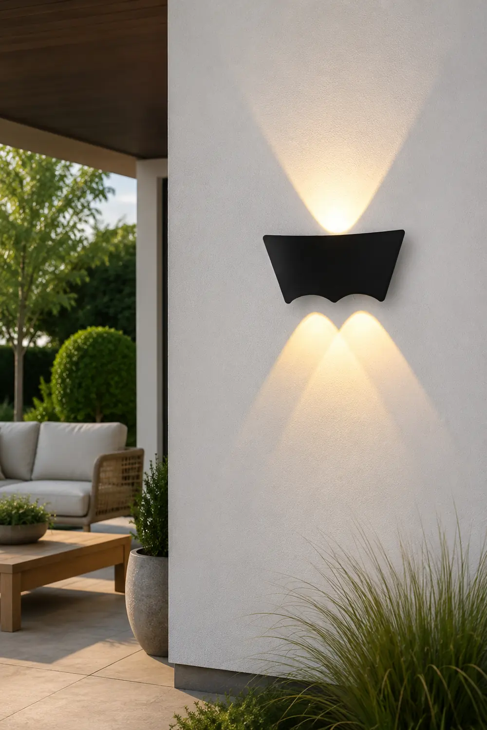 LED Up and Down Lights Waterproof Black Modern Sconce Wall Washer Light - Lumpaz