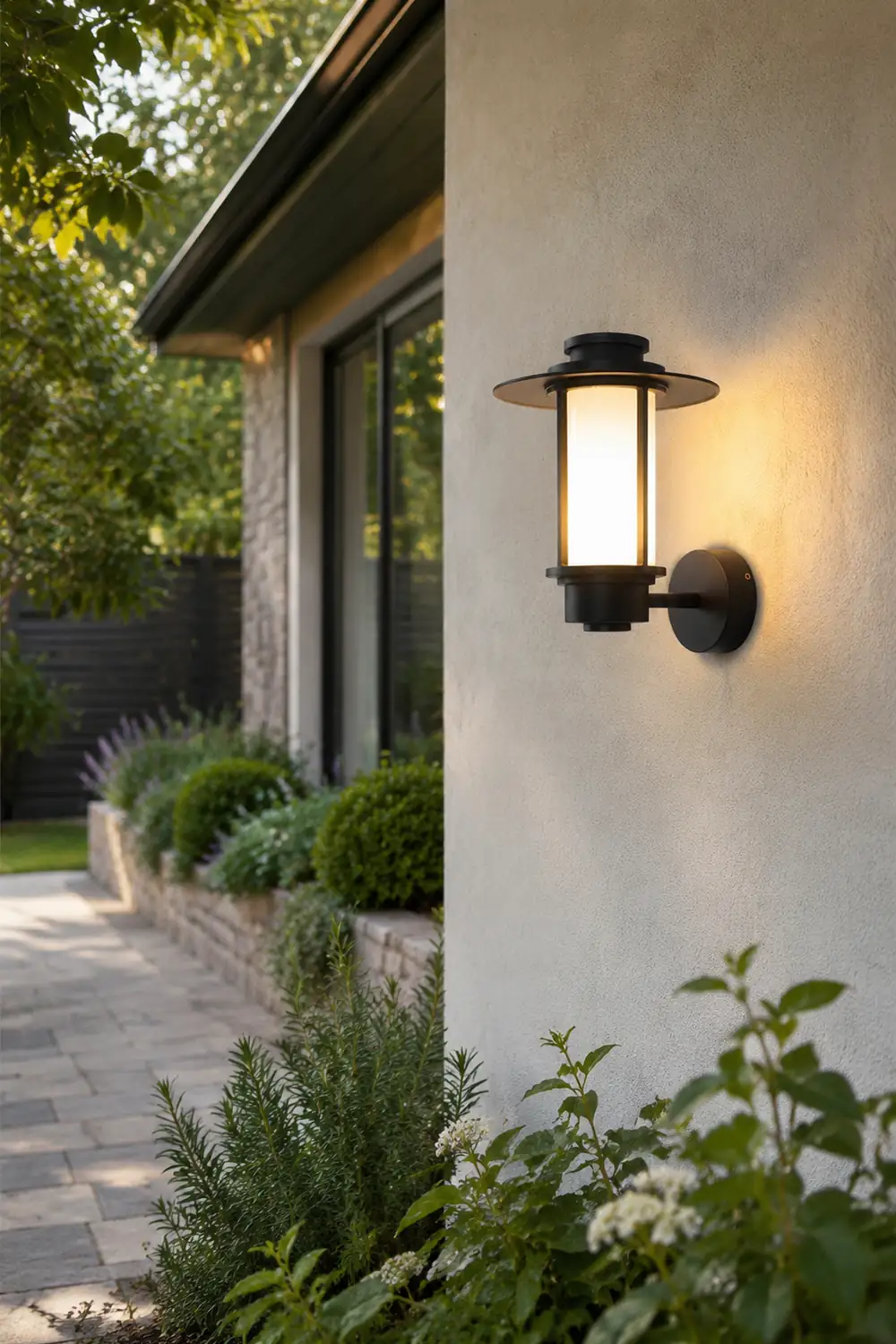 Top Hats Shape Aluminum LED Waterproof Black Retro Outdoor Wall Lights - Lumpaz
