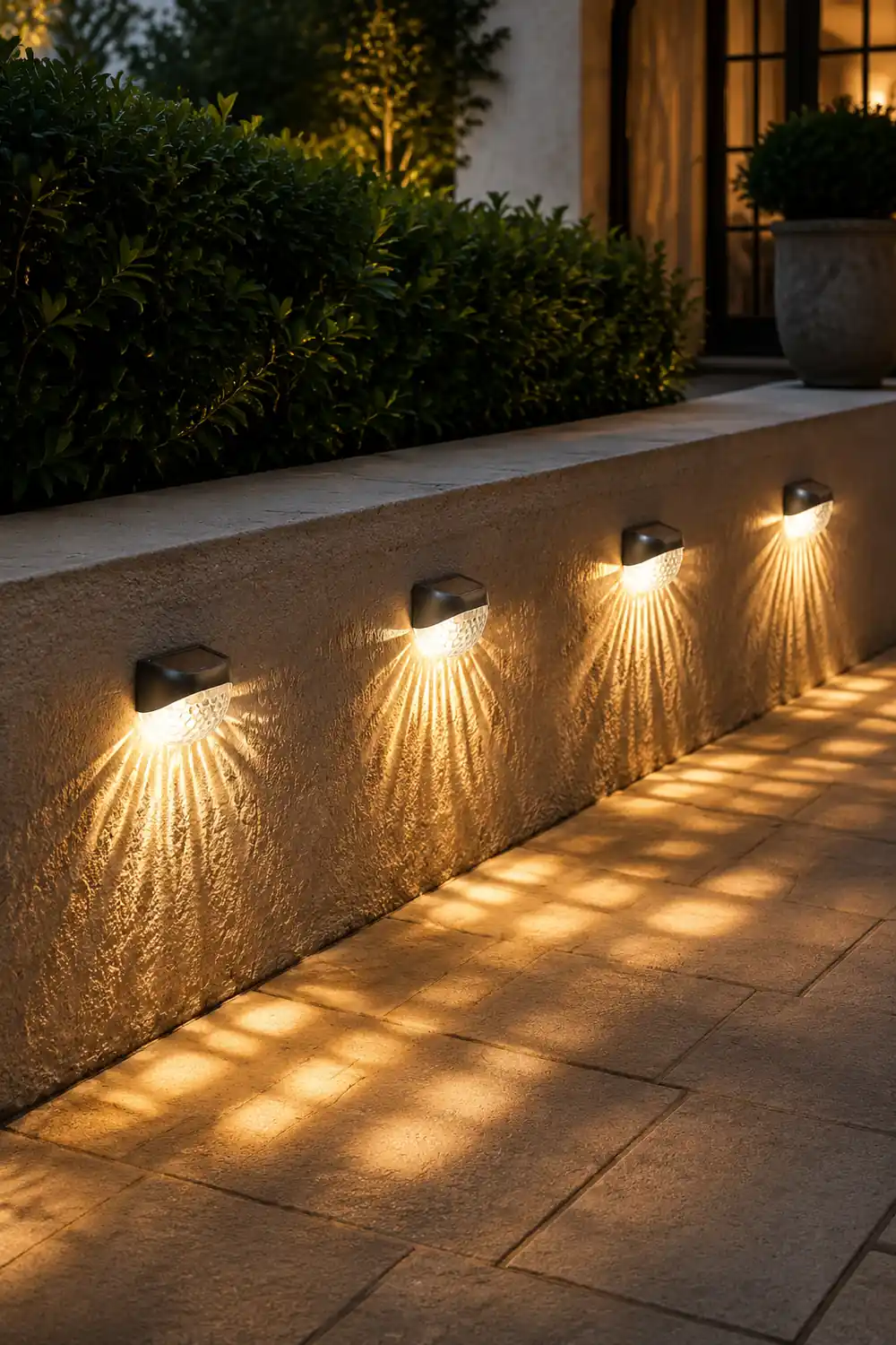 4 Pcs Solar Stair Lights Outdoor Step Lights LED Garden Lights Wall Mounted Lights - Lumpaz