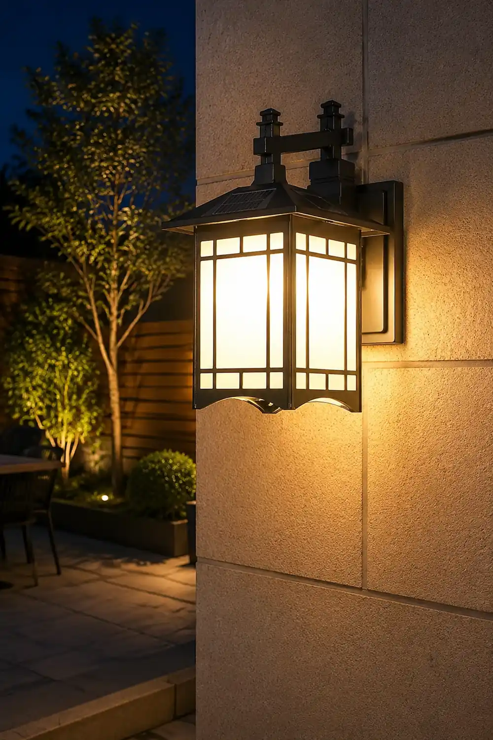 Retro Waterproof LED Vintage Solar Wall Lamp with Remote Wall Sconce Lighting - Lumpaz