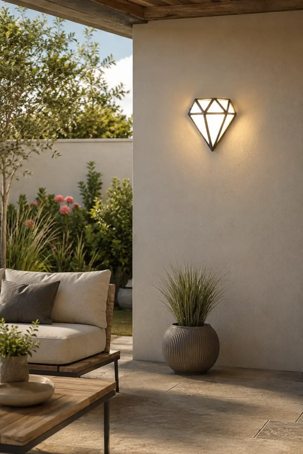 Rhombus Diamonds LED Waterproof Modern Porch Lights Outdoor Wall Lights - Lumpaz