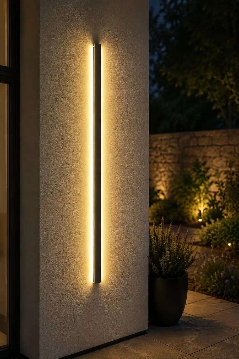 Long Strip LED Waterproof Black Minimalist Outdoor Wall Lights Exterior Lights - Lumpaz