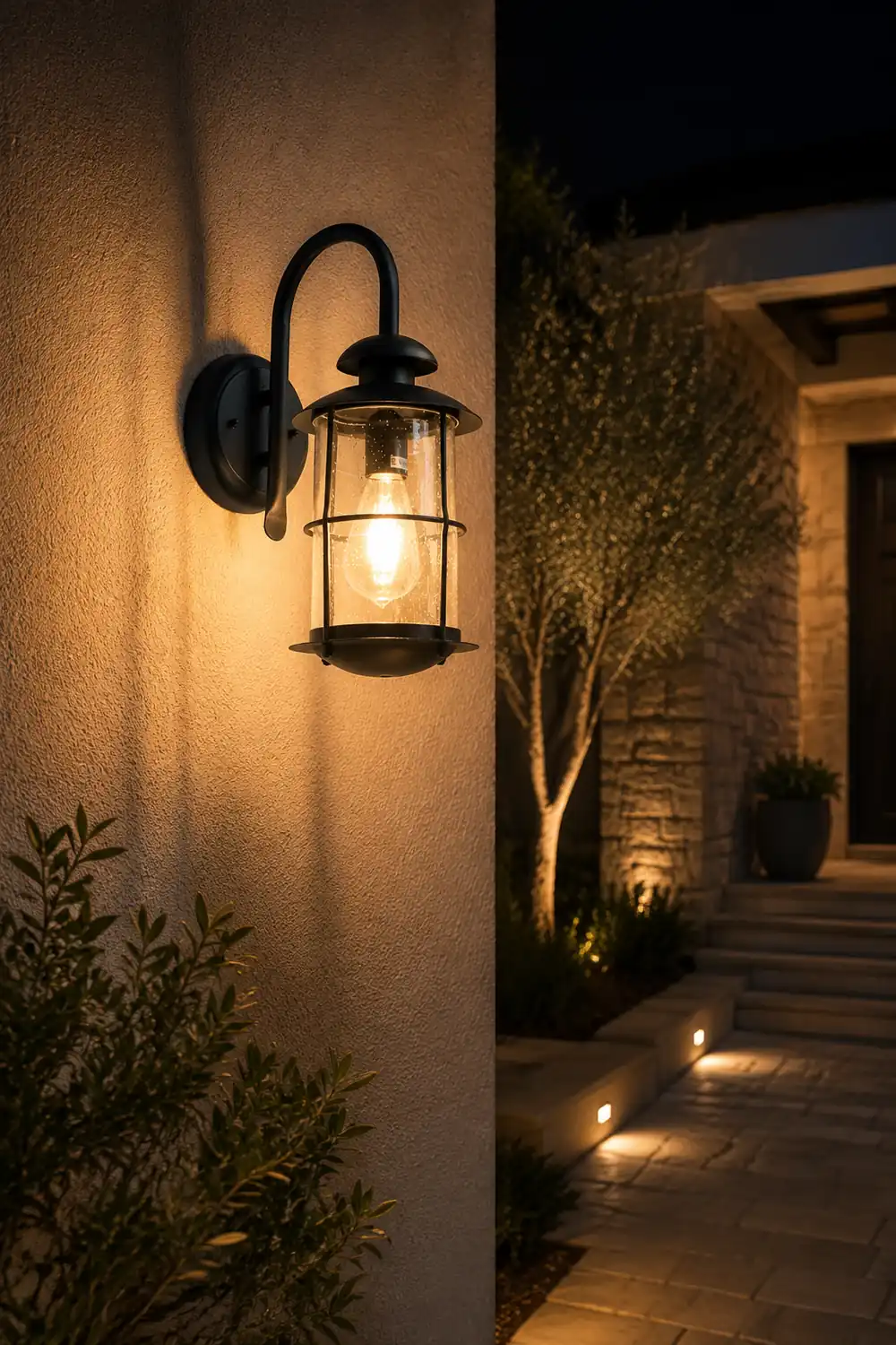Creative Glass Waterproof LED Black Modern Plug in Wall Sconce Lighting - Lumpaz