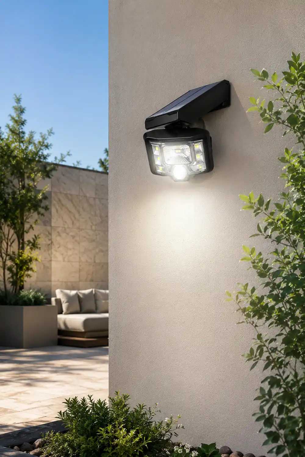 Adjustable Solar Outdoor Wall Lamp LED Spotlight Motion Sensor Wall Lights - Lumpaz