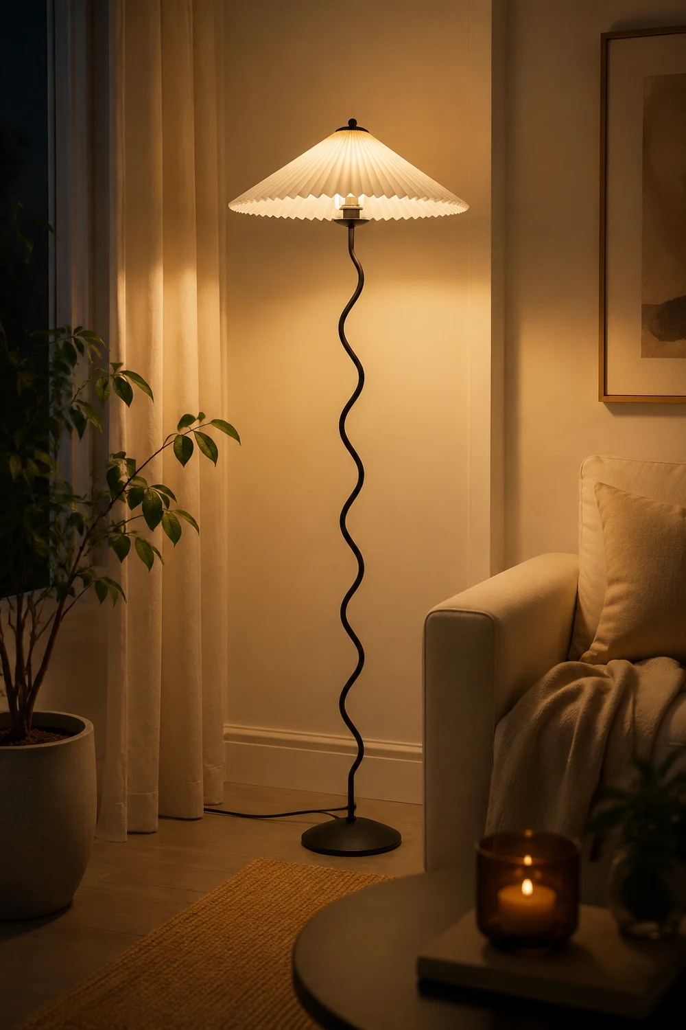 Wiggly Pleated Floor Lamp - Lumpaz