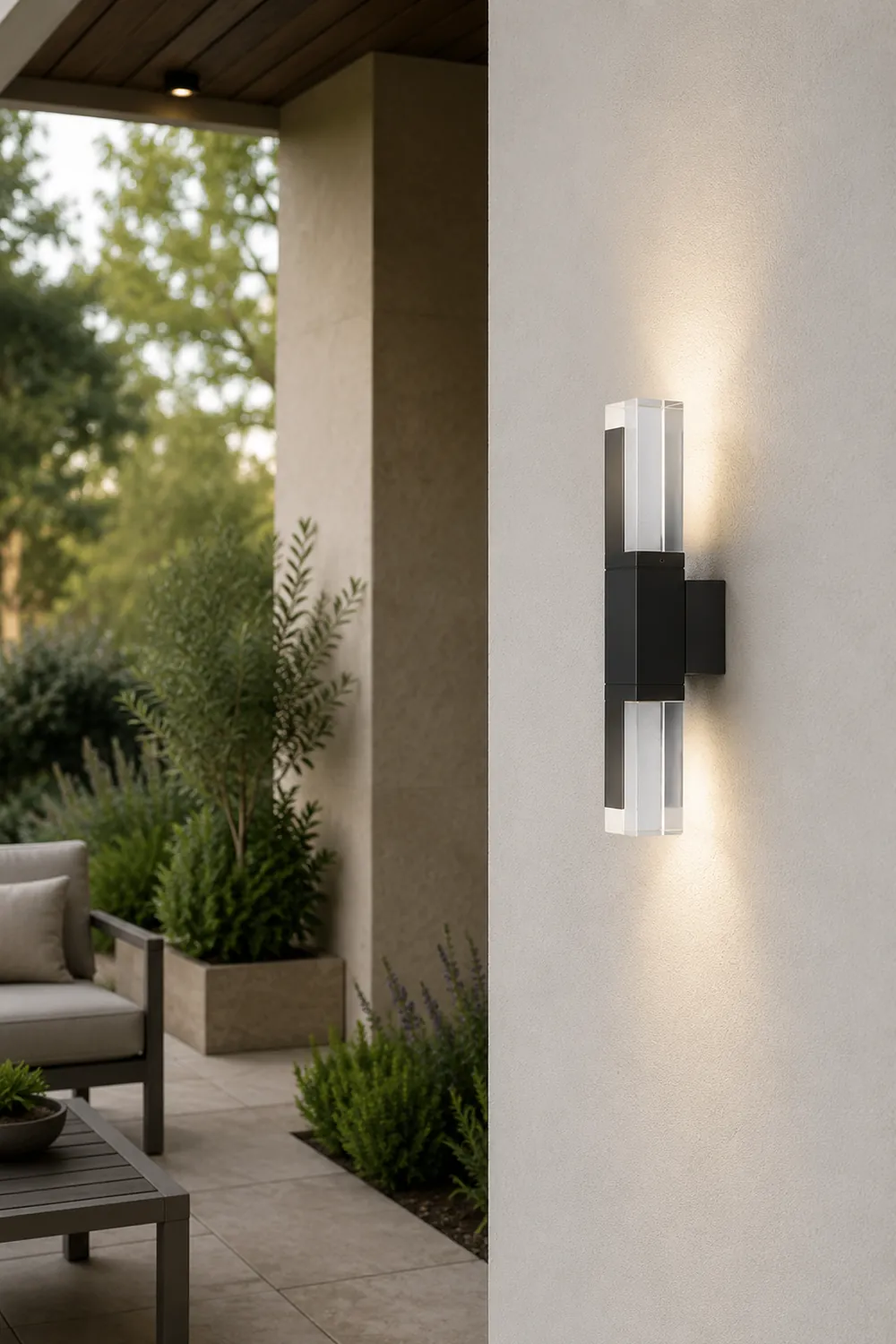 Square Up and Down Lighting LED Waterproof Modern Outdoor Wall Lights - Lumpaz