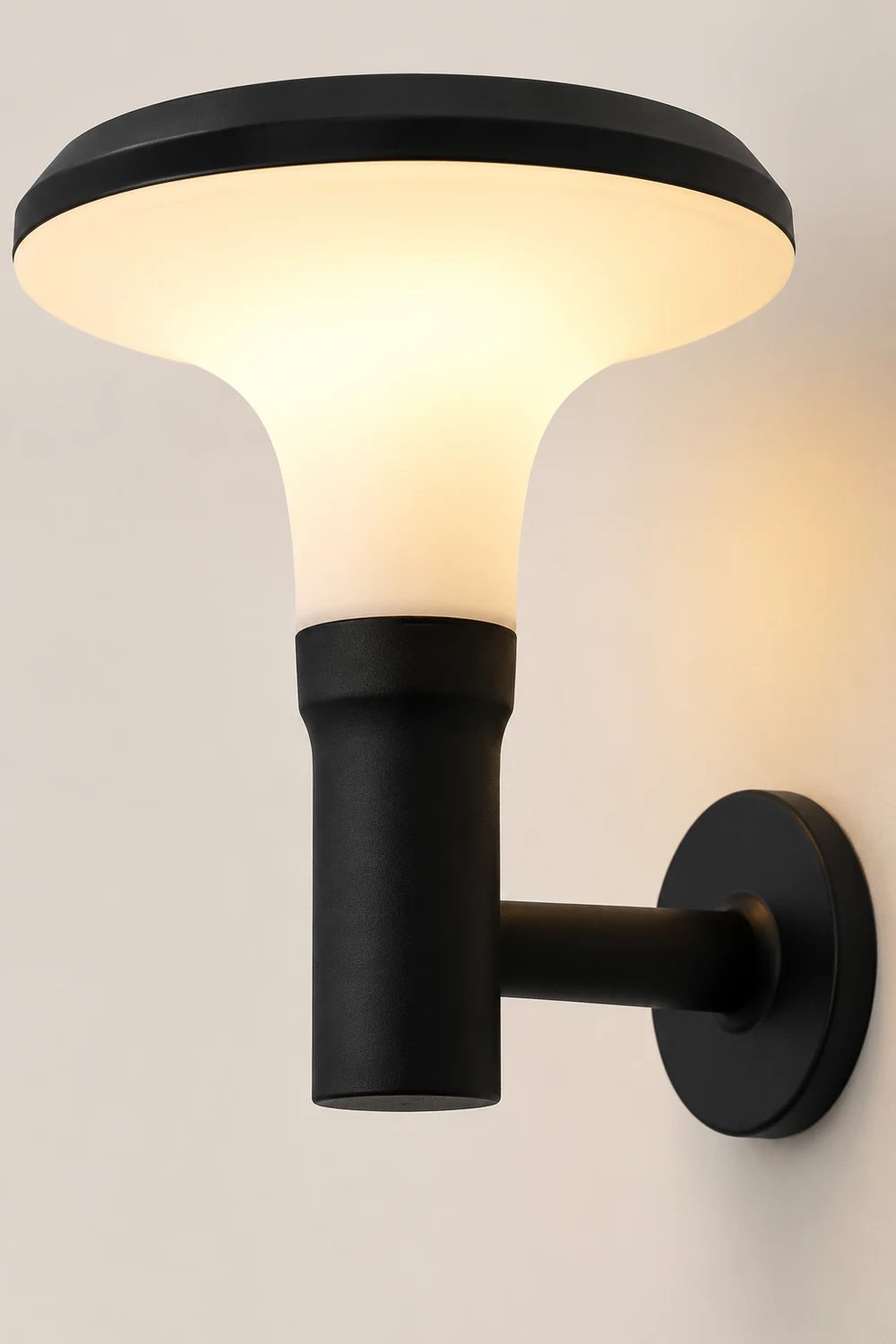 Round Flower LED Waterproof Black Modern Solar Wall Lamp Wall Sconces Lighting - Lumpaz